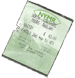 kaartje, met de stoomtrein, de NYMR, door Yorkshire